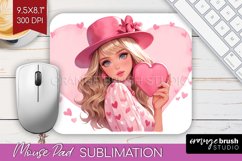 Valentine Girl Mouse Pad Sublimation - Valentines Day PNG Product Image 1
