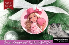 Valentine Girl Ornament PNG - Valentines Day PNG Sublimation Product Image 1