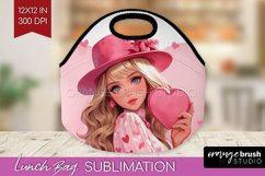 Valentine Girl Lunch Bag - Valentines Day Lunch Bug PNG Product Image 1