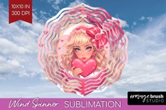 Valentine Girl Wind Spinner Sublimation PNG - Valentines Day Product Image 1