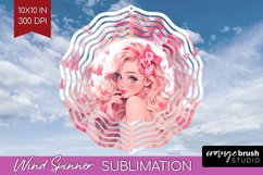 Valentine Girl Wind Spinner Sublimation PNG - Valentines Day Product Image 1