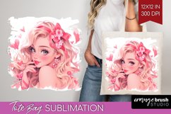 Valentine Girl Tote Bag - Valentines Day Tote Bag PNG Product Image 1