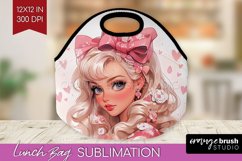 Valentine Girl Lunch Bag - Valentines Day Lunch Bug PNG Product Image 1