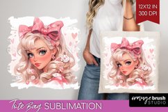 Valentine Girl Tote Bag - Valentines Day Tote Bag PNG Product Image 1