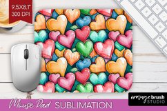Hearts Mouse Pad Sublimation - Valentines Day Mousepad PNG Product Image 1