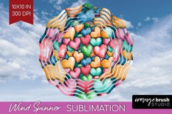 Hearts Wind Spinner Sublimation PNG - Valentines Day Round Product Image 1