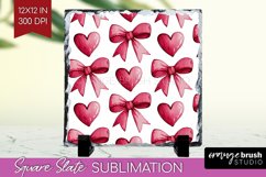 Hearts Slate PNG - Valentines Day Square Slate Sublimation Product Image 1