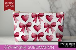 Hearts Cosmetic Bag - Valentines Day Makeup Bag PNG Product Image 1