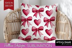 Hearts Pillow Sublimation - Valentines Day Pillow Cover PNG Product Image 1