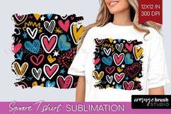 Hearts Square Tshirt Background - Valentines Day PNG Product Image 1