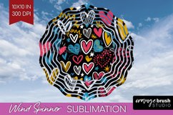 Hearts Wind Spinner Sublimation PNG - Valentines Day Round Product Image 1