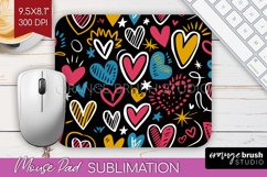 Hearts Mouse Pad Sublimation - Valentines Day Mousepad PNG Product Image 1