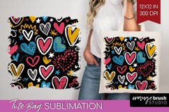 Hearts Tote Bag - Valentines Day Tote Bag PNG Sublimation Product Image 1