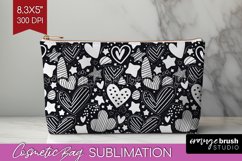 Hearts Cosmetic Bag - Valentines Day Makeup Bag PNG Product Image 1