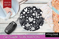 Hearts Car Coaster - Valentines Day Coaster PNG Sublimation Product Image 1