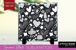 Hearts Slate PNG - Valentines Day Square Slate Sublimation Product Image 1