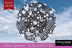 Hearts Wind Spinner Sublimation PNG - Valentines Day Round Product Image 1