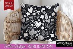 Hearts Pillow Sublimation - Valentines Day Pillow Cover PNG Product Image 1