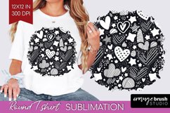 Hearts Round Tshirt Background - Valentines Day PNG Product Image 1