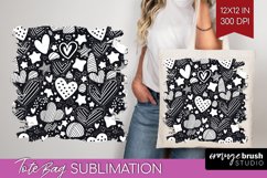 Hearts Tote Bag - Valentines Day Tote Bag PNG Sublimation Product Image 1