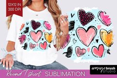 Hearts Round Tshirt Background - Valentines Day PNG Product Image 1