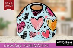 Hearts Lunch Bag - Valentines Day Lunch Bug PNG Sublimation Product Image 1
