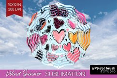 Hearts Wind Spinner Sublimation PNG - Valentines Day Round Product Image 1