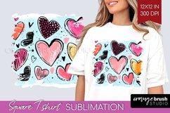 Hearts Square Tshirt Background - Valentines Day PNG Product Image 1