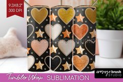 Hearts Tumbler Wrap - Valentines Day Tumbler PNG Sublimation Product Image 1