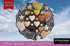 Hearts Wind Spinner Sublimation PNG - Valentines Day Round Product Image 1