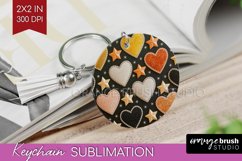 Hearts Keychain PNG - Valentines Day Keychain Sublimation Product Image 1