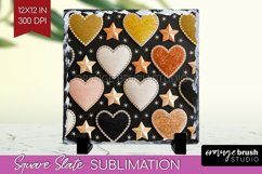 Hearts Slate PNG - Valentines Day Square Slate Sublimation Product Image 1
