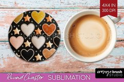 Hearts Round Coaster - Valentines Day Coaster PNG Product Image 1