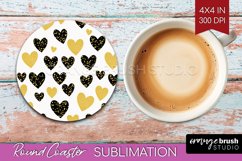 Hearts Round Coaster - Valentines Day Coaster PNG Product Image 1