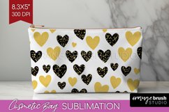 Hearts Cosmetic Bag - Valentines Day Makeup Bag PNG Product Image 1