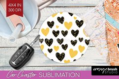 Hearts Car Coaster - Valentines Day Coaster PNG Sublimation Product Image 1