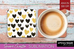 Hearts Square Coaster - Valentines Day Coaster PNG Product Image 1