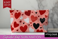 Hearts Cosmetic Bag - Valentines Day Makeup Bag PNG Product Image 1