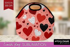 Hearts Lunch Bag - Valentines Day Lunch Bug PNG Sublimation Product Image 1