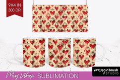 Hearts Mug Wrap - Valentines Day Mug PNG Sublimation Product Image 1