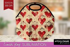 Hearts Lunch Bag - Valentines Day Lunch Bug PNG Sublimation Product Image 1
