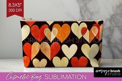 Hearts Cosmetic Bag - Valentines Day Makeup Bag PNG Product Image 1