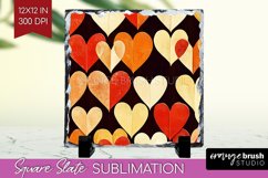 Hearts Slate PNG - Valentines Day Square Slate Sublimation Product Image 1