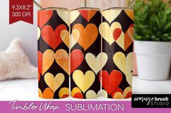 Hearts Tumbler Wrap - Valentines Day Tumbler PNG Sublimation Product Image 1
