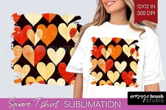 Hearts Square Tshirt Background - Valentines Day PNG Product Image 1