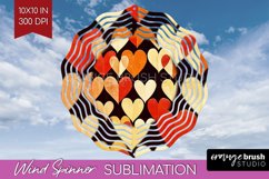 Hearts Wind Spinner Sublimation PNG - Valentines Day Round Product Image 1