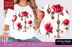 Hearts Round Tshirt Background - Valentines Day PNG Product Image 1