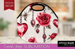 Hearts Lunch Bag - Valentines Day Lunch Bug PNG Sublimation Product Image 1
