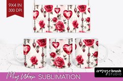 Hearts Mug Wrap - Valentines Day Mug PNG Sublimation Product Image 1