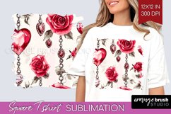 Hearts Square Tshirt Background - Valentines Day PNG Product Image 1